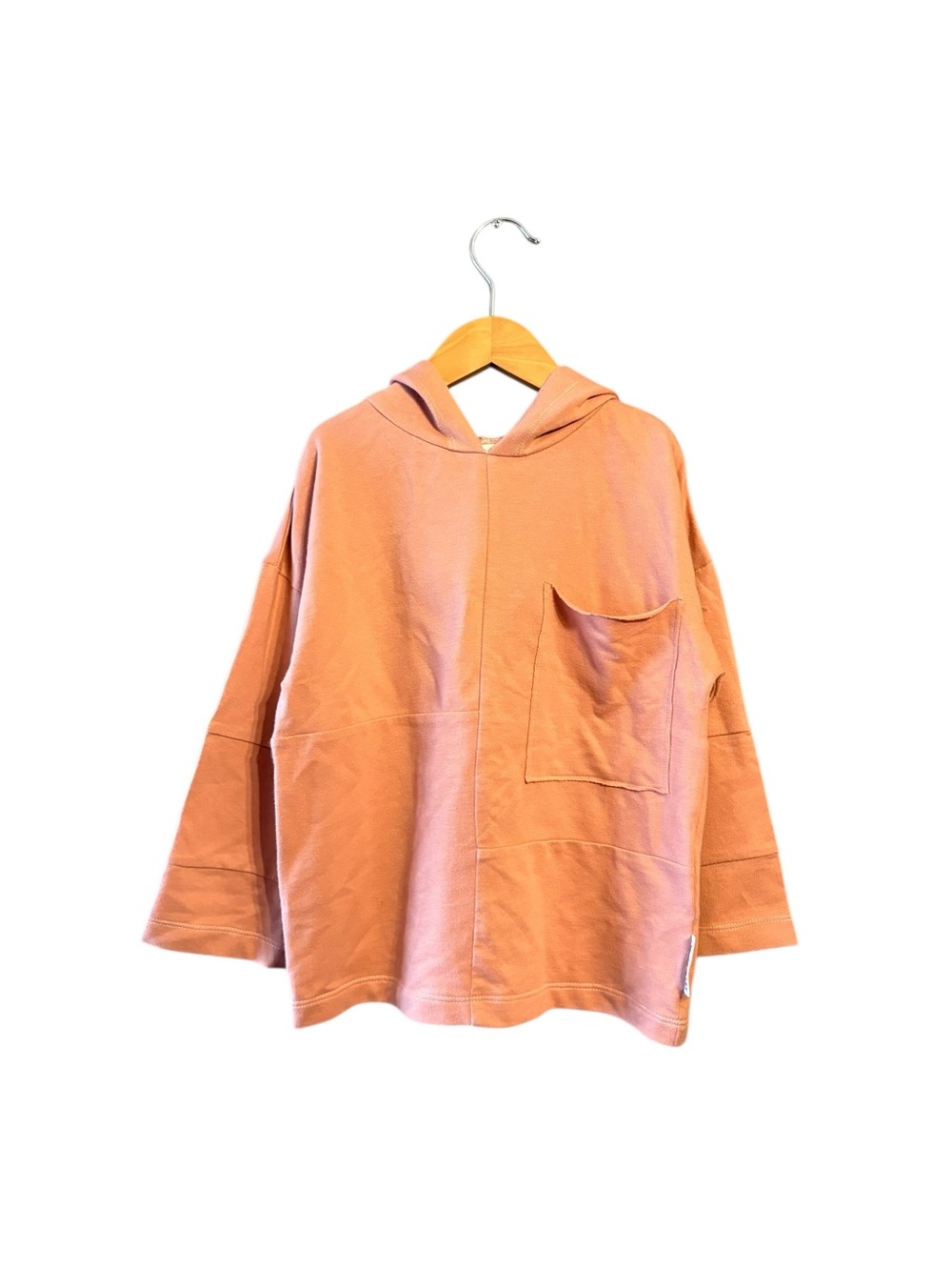 Kids Peach Hooded Sweatshirt with Front Pocket